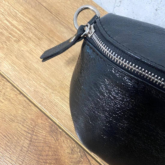 Bauchtasche schwarz metallic