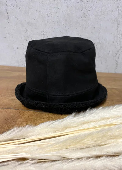 Fischerhut Mütze schwarz