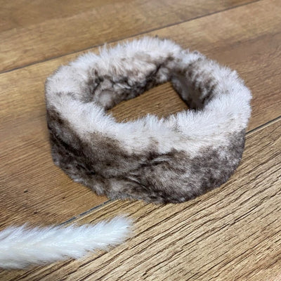 Haarreif Fell Hellgrau mit Muster