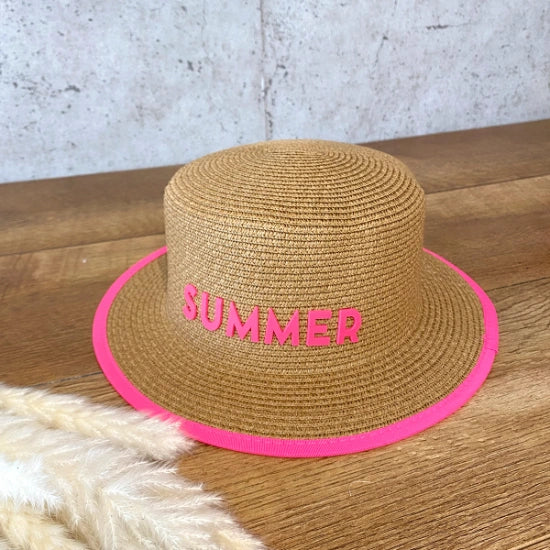 Sommerhut "Summer" Braun/Pink