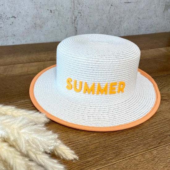 Sommerhut "Summer" Weiß/Orange