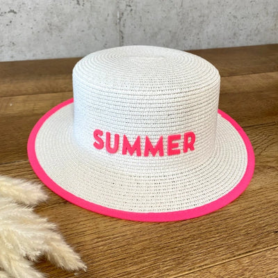 Sommerhut "Summer" Weiß/Pink