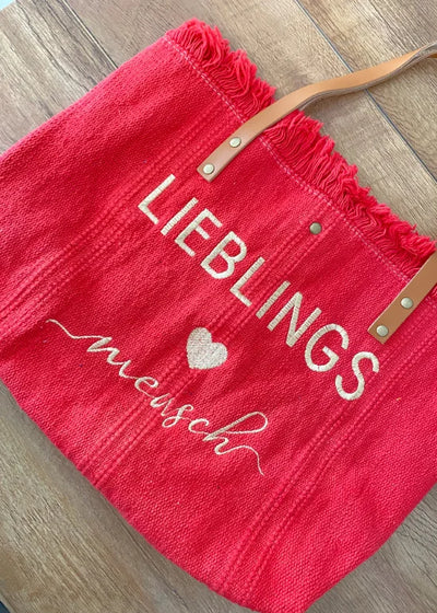 Strandtasche Lieblingsmensch Rot