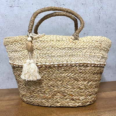 Strandtasche mit Quaste (Goldene Akzente)