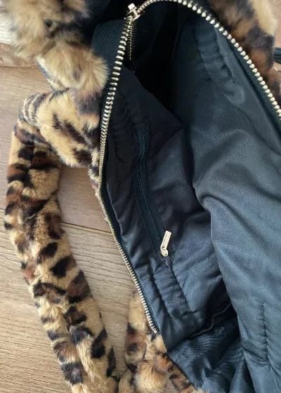Teddyfell Tasche Leopard innen